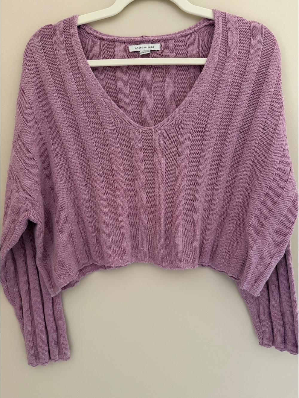 S American Eagle cropped lilac sweater